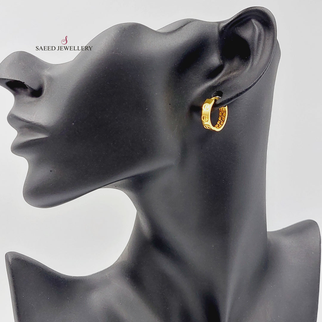 21K Gold Hoop Earrings by Saeed Jewelry - Image 2