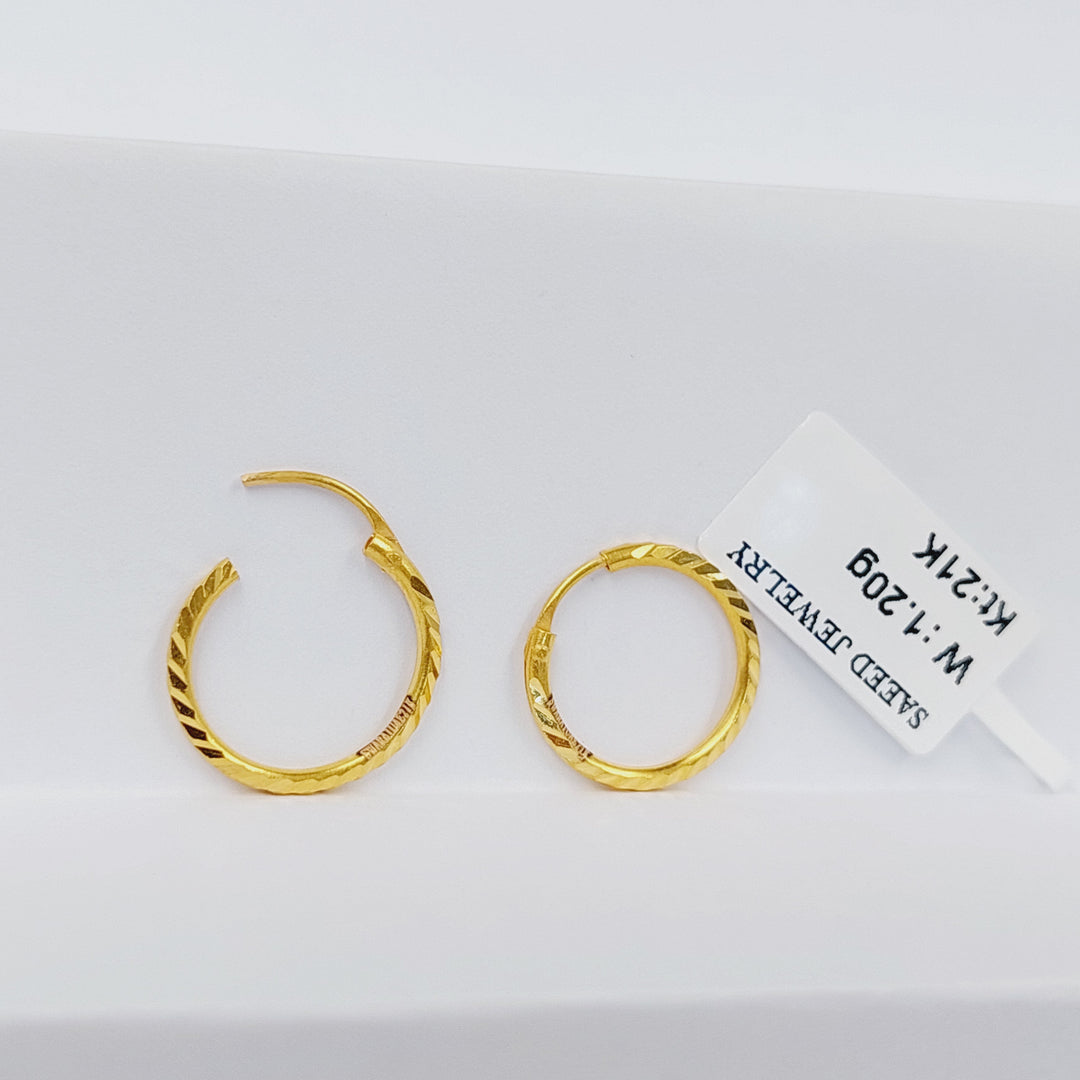 21K Gold Hoop Earrings by Saeed Jewelry - Image 2