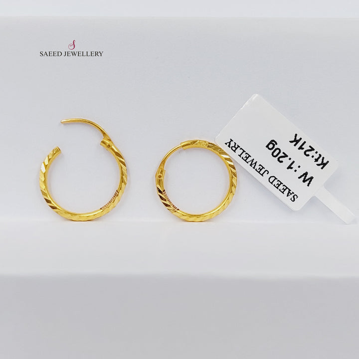 21K Gold Hoop Earrings by Saeed Jewelry - Image 1