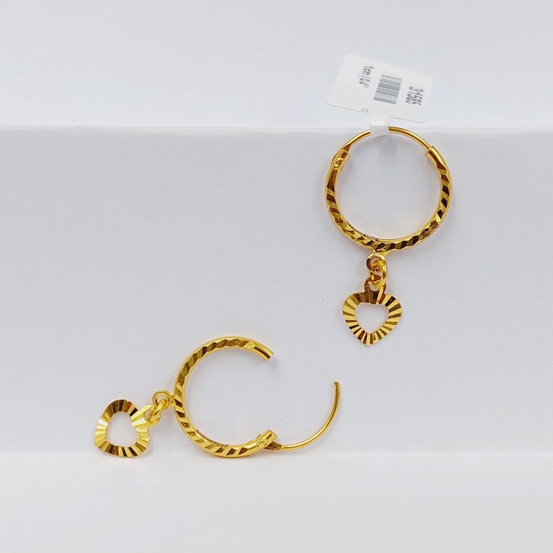 21K Gold Hoop Earrings by Saeed Jewelry - Image 5