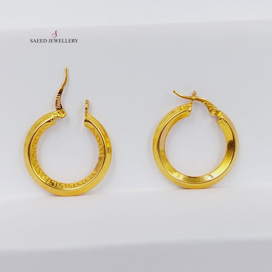 21K Gold Hoop Earrings by Saeed Jewelry - Image 3