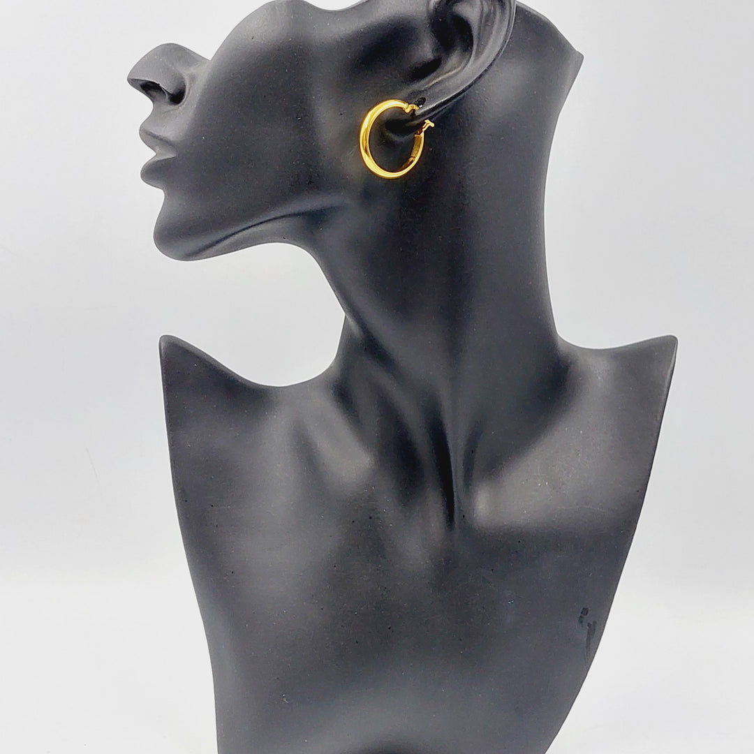 21K Gold Hoop Earrings by Saeed Jewelry - Image 3