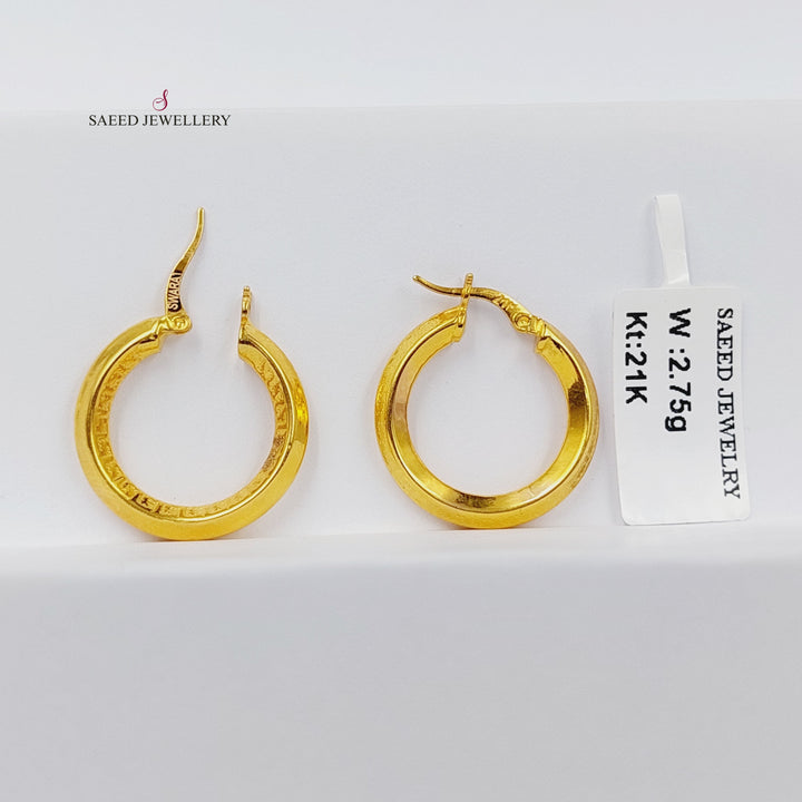 21K Gold Hoop Earrings by Saeed Jewelry - Image 1