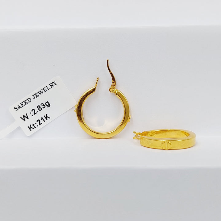 21K Gold Hoop Earrings by Saeed Jewelry - Image 4