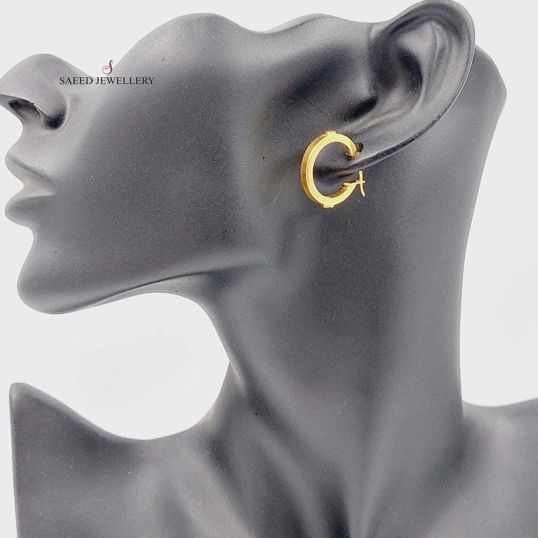 21K Gold Hoop Earrings by Saeed Jewelry - Image 2