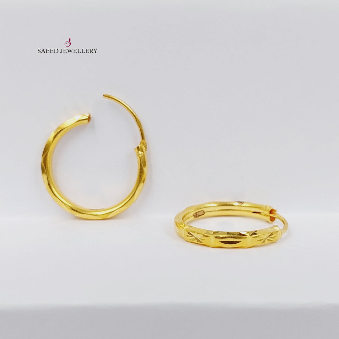 21K Gold Hoop Earrings by Saeed Jewelry - Image 1