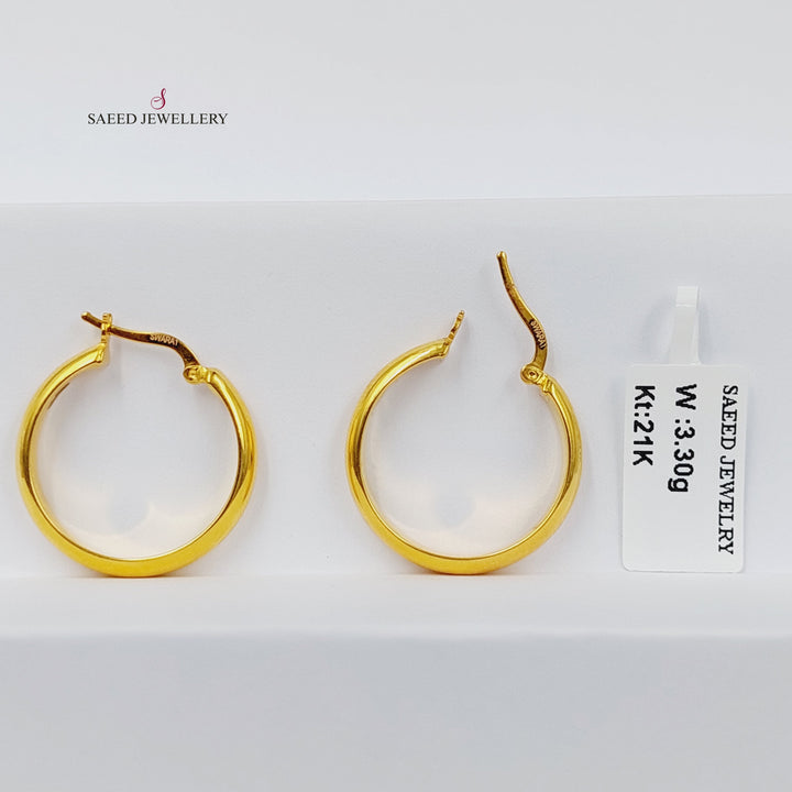 21K Gold Hoop Earrings by Saeed Jewelry - Image 5