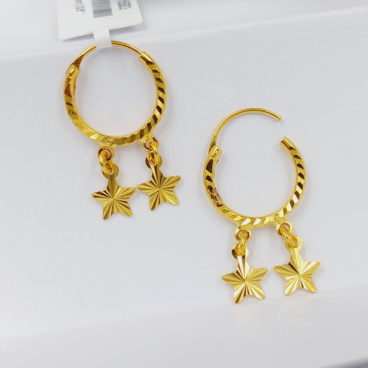 21K Gold Hoop Earrings by Saeed Jewelry - Image 4