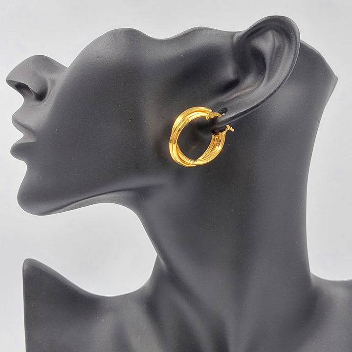 21K Gold Hoop Earrings by Saeed Jewelry - Image 2