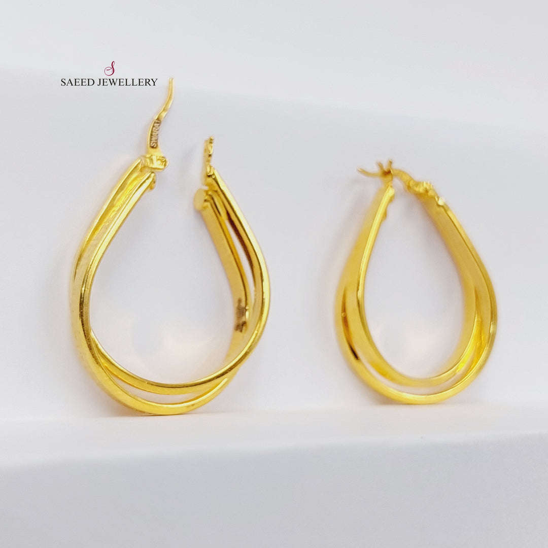 21K Gold Hoop Earrings by Saeed Jewelry - Image 1