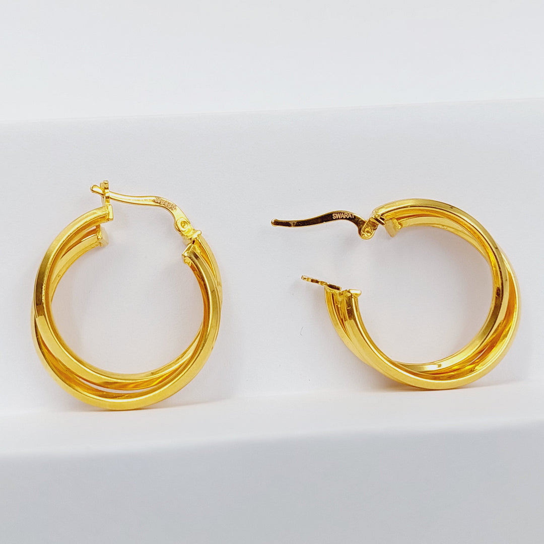 21K Gold Hoop Earrings by Saeed Jewelry - Image 3