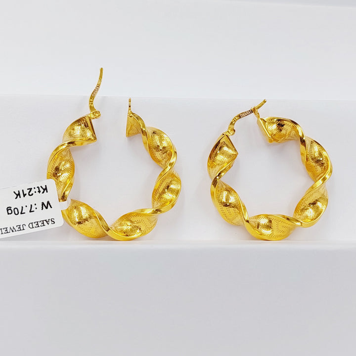 21K Gold Hoop Earrings by Saeed Jewelry - Image 3