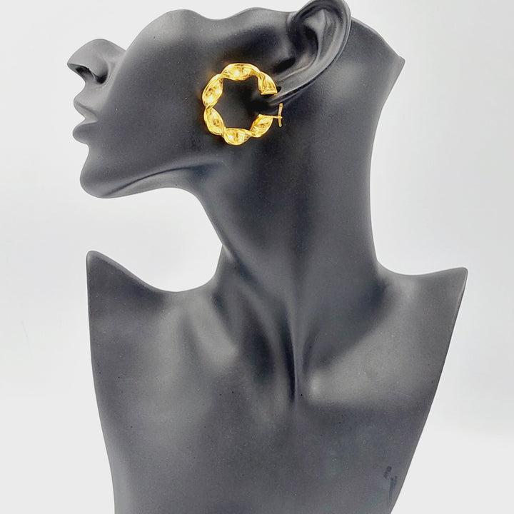 21K Gold Hoop Earrings by Saeed Jewelry - Image 4