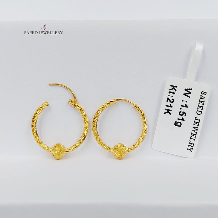 21K Gold Hoop Earrings by Saeed Jewelry - Image 4