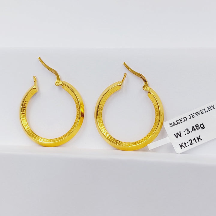 21K Gold Hoop Earrings by Saeed Jewelry - Image 4