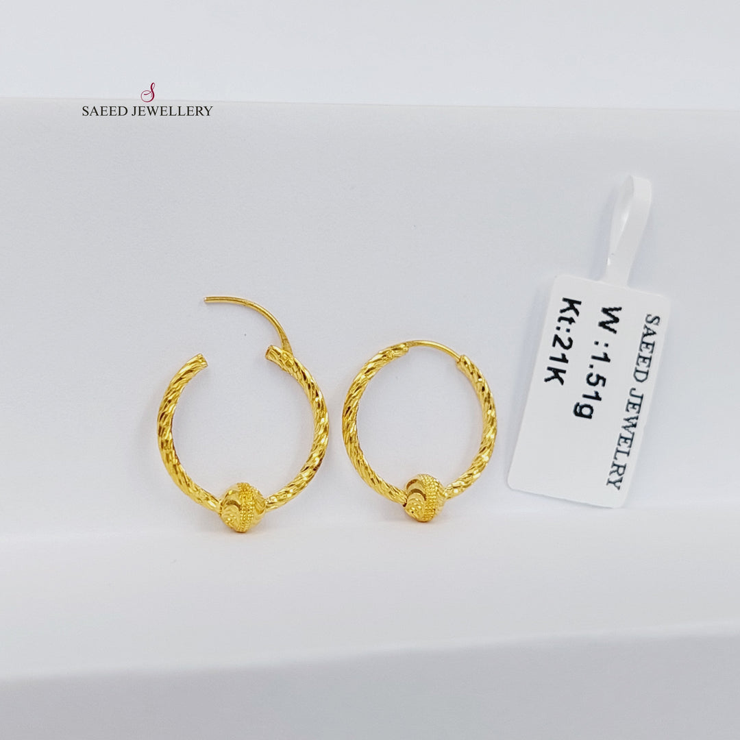 21K Gold Hoop Earrings by Saeed Jewelry - Image 1