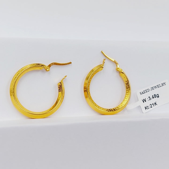 21K Gold Hoop Earrings by Saeed Jewelry - Image 3