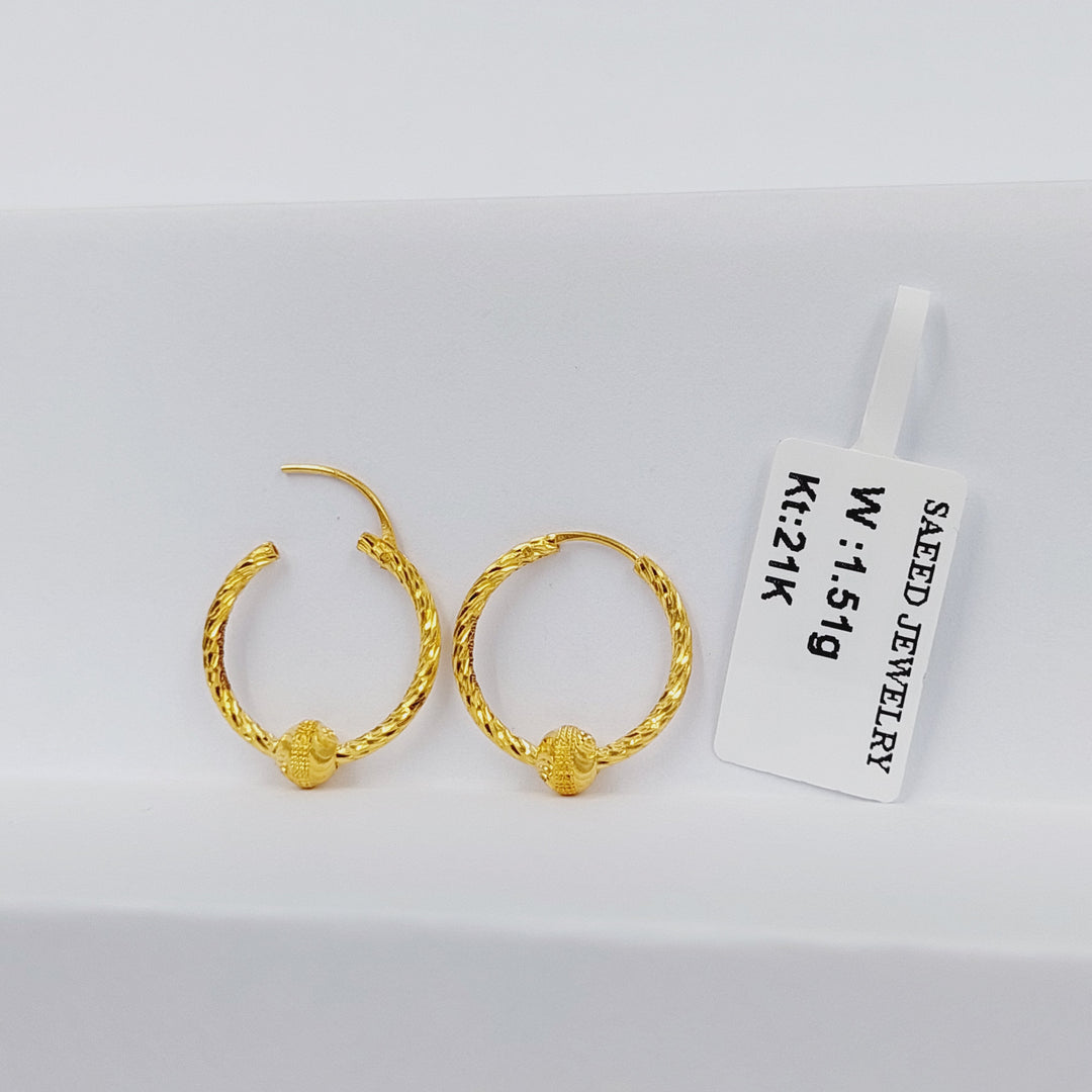 21K Gold Hoop Earrings by Saeed Jewelry - Image 3