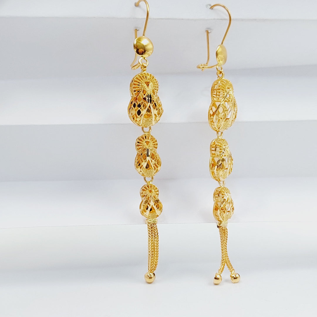 21K Gold Kuwaiti Earrings by Saeed Jewelry - Image 5