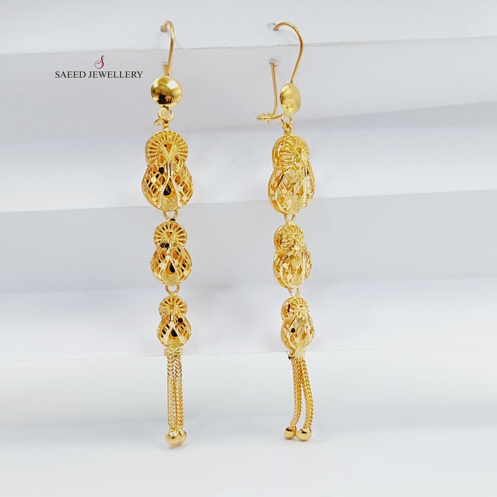 21K Gold Kuwaiti Earrings by Saeed Jewelry - Image 1