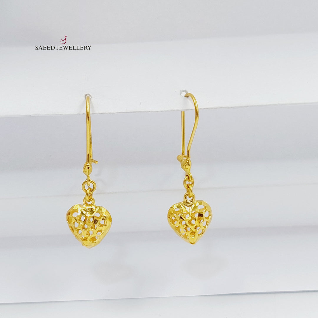 21K Gold Kuwaiti Earrings by Saeed Jewelry - Image 5