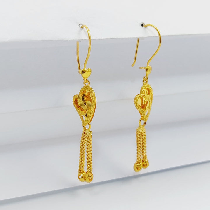 21K Gold Kuwaiti Earrings by Saeed Jewelry - Image 4