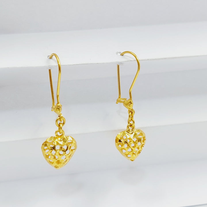 21K Gold Kuwaiti Earrings by Saeed Jewelry - Image 4