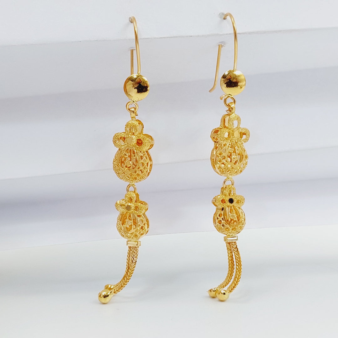 21K Gold Kuwaiti Earrings by Saeed Jewelry - Image 5