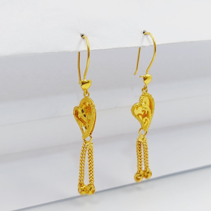 21K Gold Kuwaiti Earrings by Saeed Jewelry - Image 5