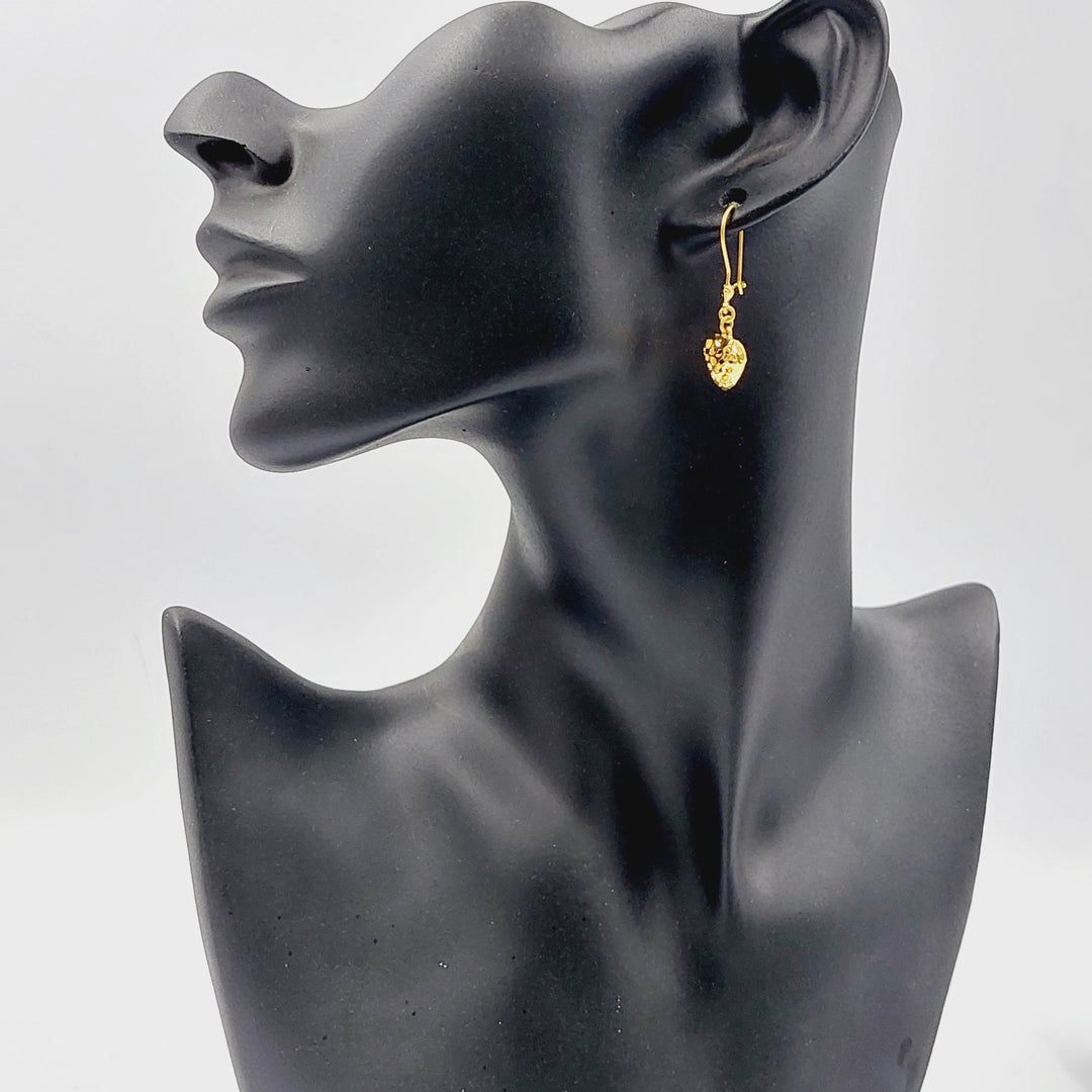 21K Gold Kuwaiti Earrings by Saeed Jewelry - Image 3