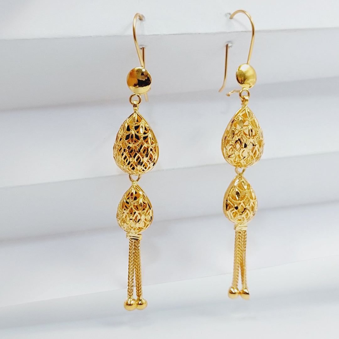 21K Gold Kuwaiti Earrings by Saeed Jewelry - Image 5