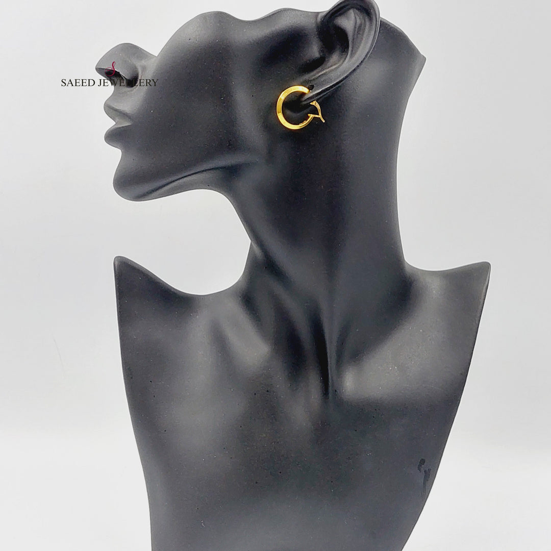 21K Gold Rashadi Hoop Earrings by Saeed Jewelry - Image 5