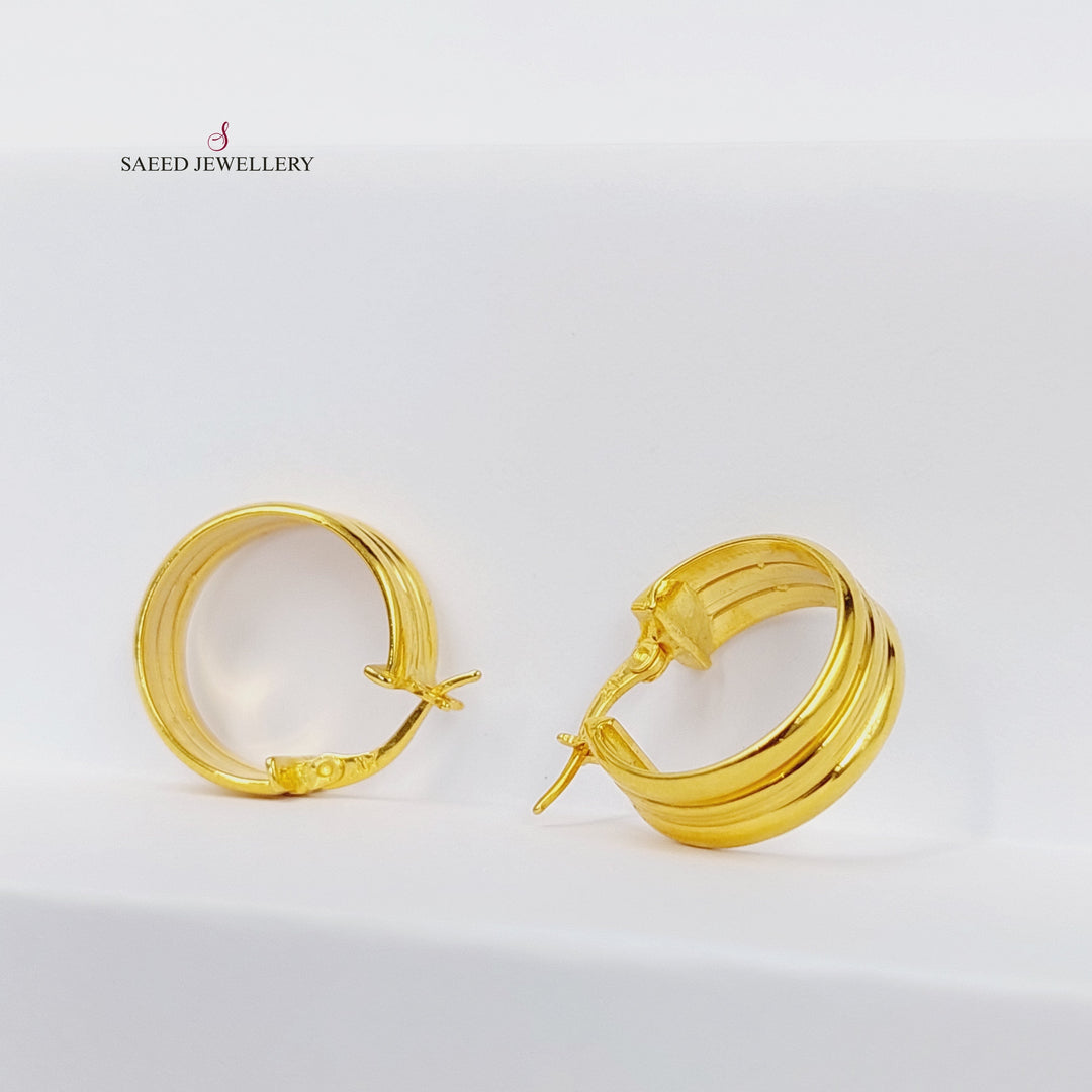 21K Gold Rashadi Hoop Earrings by Saeed Jewelry - Image 1