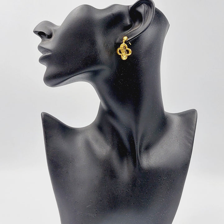 21K Gold Rose Screw Earrings by Saeed Jewelry - Image 3