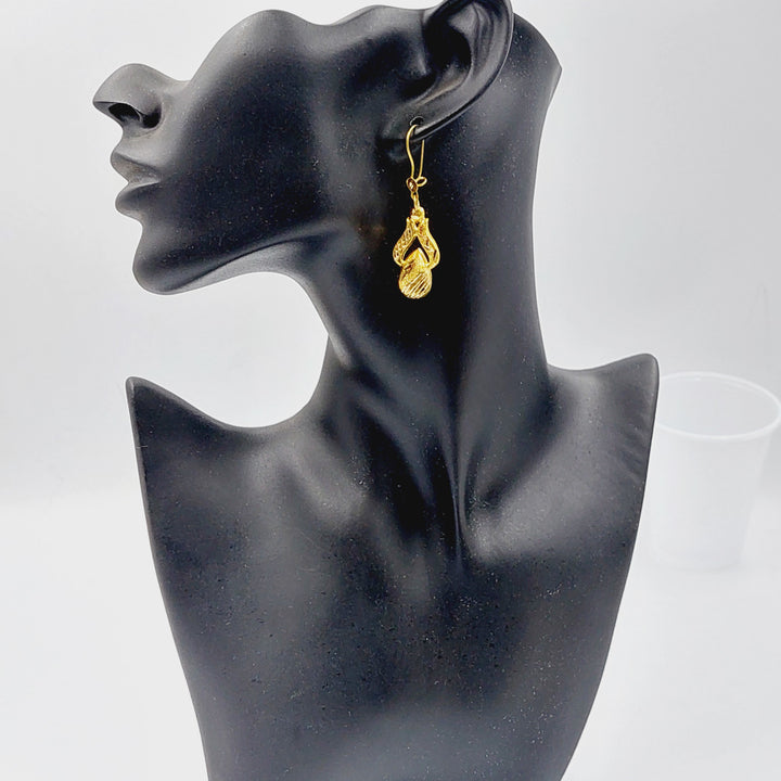 21K Gold Sanded Earrings by Saeed Jewelry - Image 3