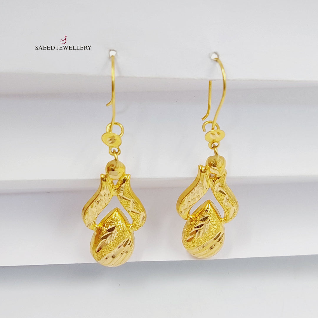 21K Gold Sanded Earrings by Saeed Jewelry - Image 1