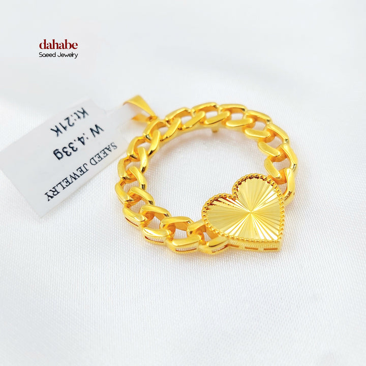 Rashadi Frame Pendant Made of 21K Gold by Saeed Jewelry 