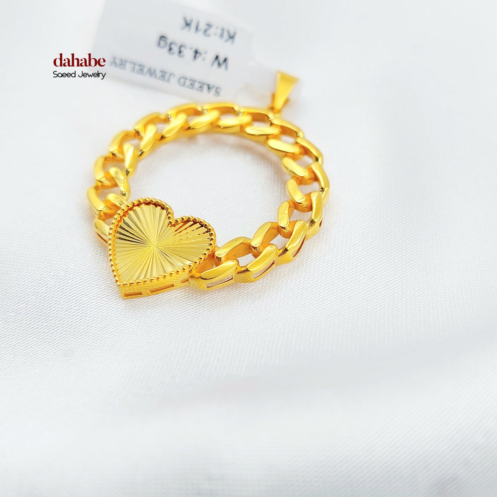 Rashadi Frame Pendant Made of 21K Gold by Saeed Jewelry 