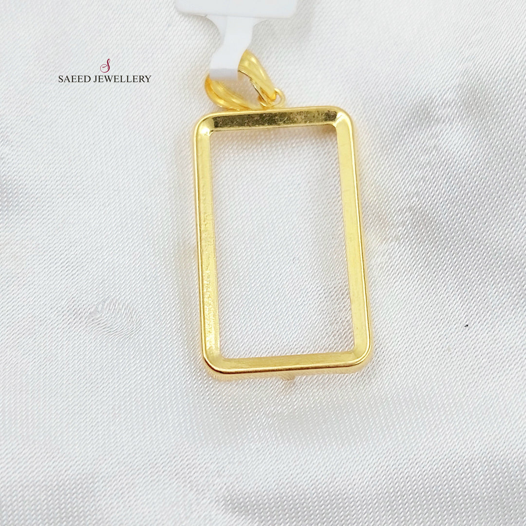 Ounce Frame Pendant Made of 21K Gold by Saeed Jewelry 
