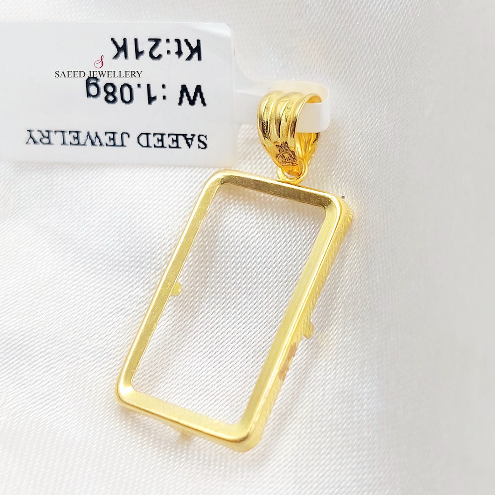 Ounce Frame Pendant Made of 21K Gold by Saeed Jewelry 