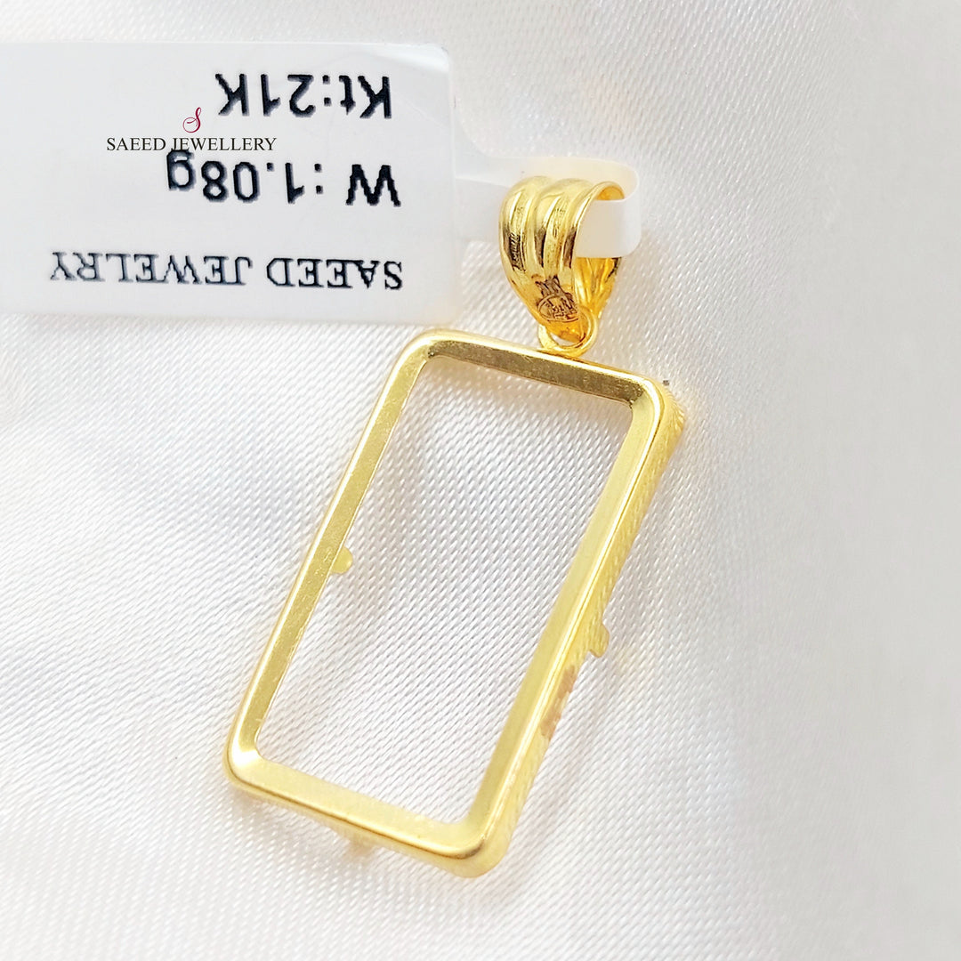 Ounce Frame Pendant Made of 21K Gold by Saeed Jewelry 
