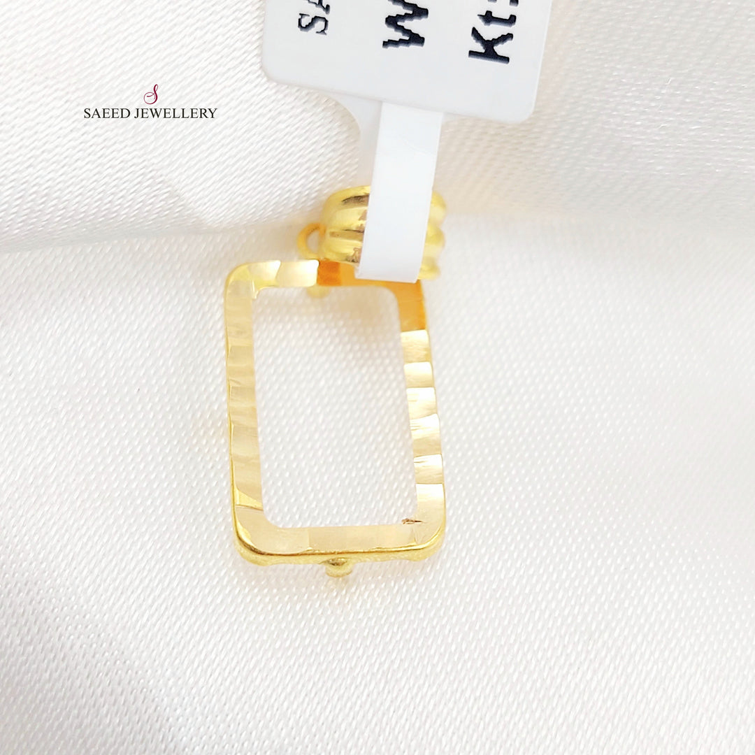 Ounce Frame Pendant Made of 21K Gold by Saeed Jewelry 