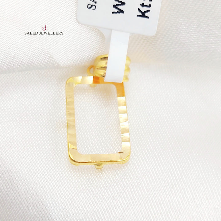 Ounce Frame Pendant Made of 21K Gold by Saeed Jewelry 