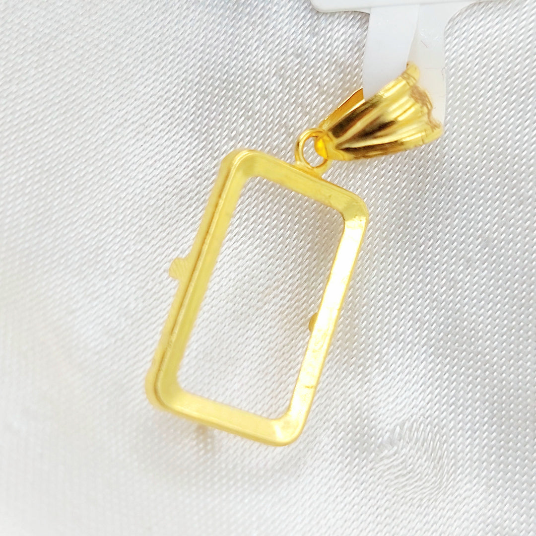 Ounce Frame Pendant Made of 21K Gold by Saeed Jewelry 