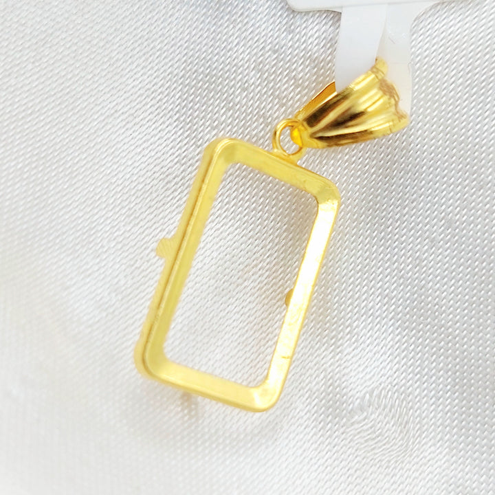Ounce Frame Pendant Made of 21K Gold by Saeed Jewelry 