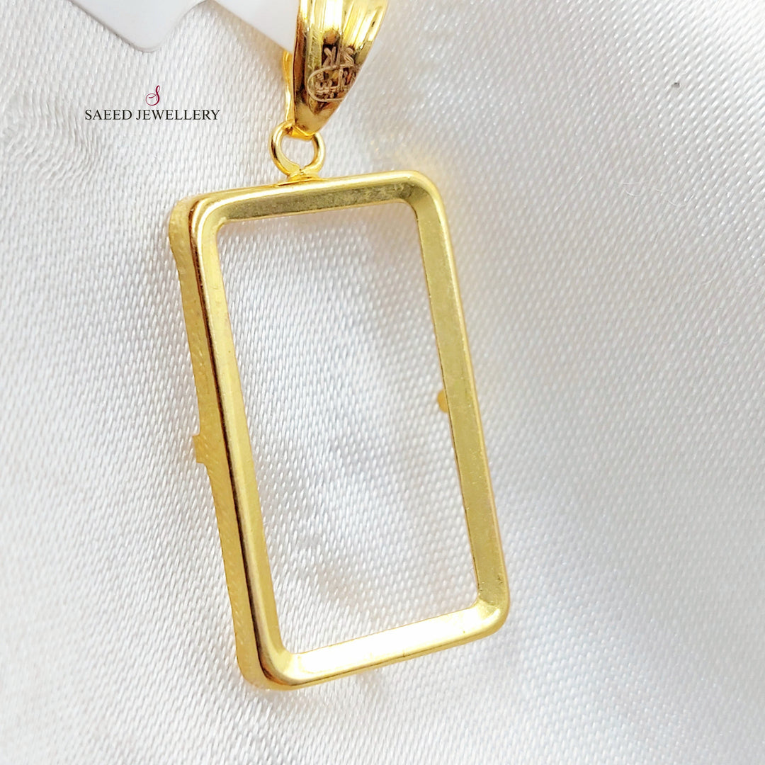 Ounce Frame Pendant Made of 21K Gold by Saeed Jewelry 