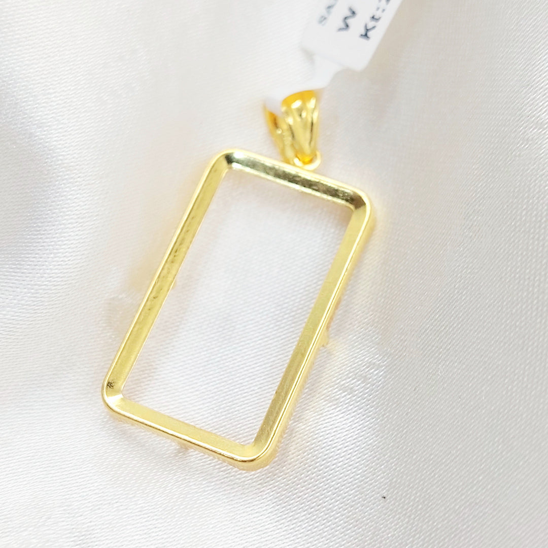 Ounce Frame Pendant Made of 21K Gold by Saeed Jewelry 