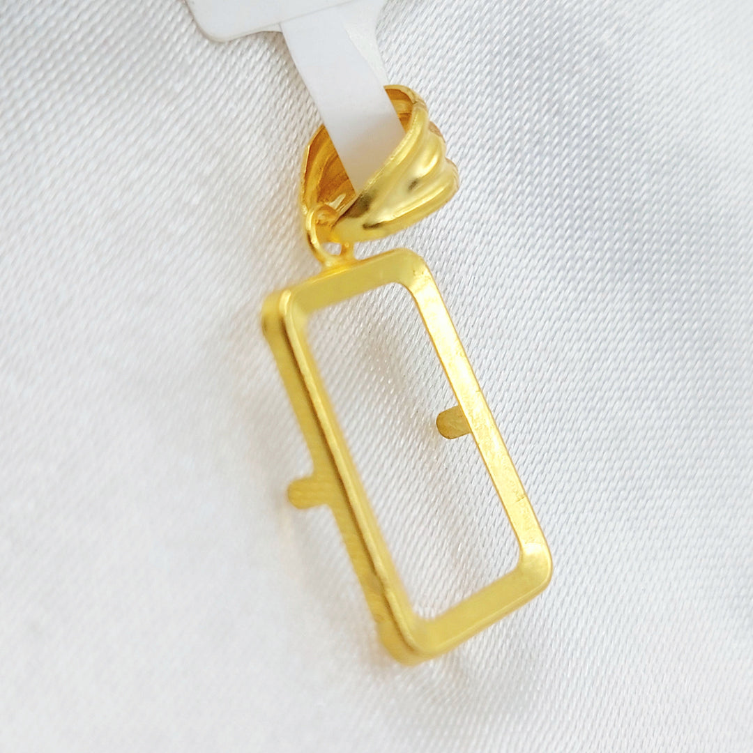 Ounce Frame Pendant Made of 21K Gold by Saeed Jewelry 