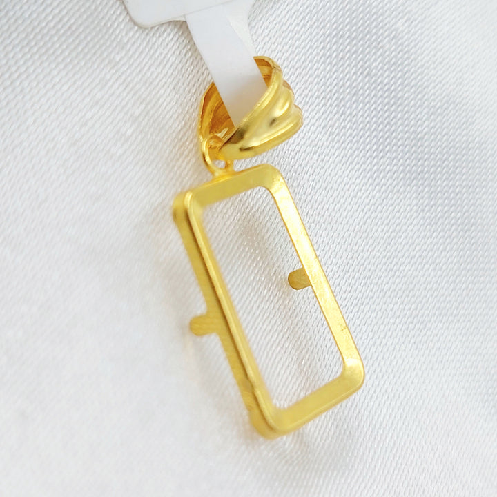 Ounce Frame Pendant Made of 21K Gold by Saeed Jewelry 