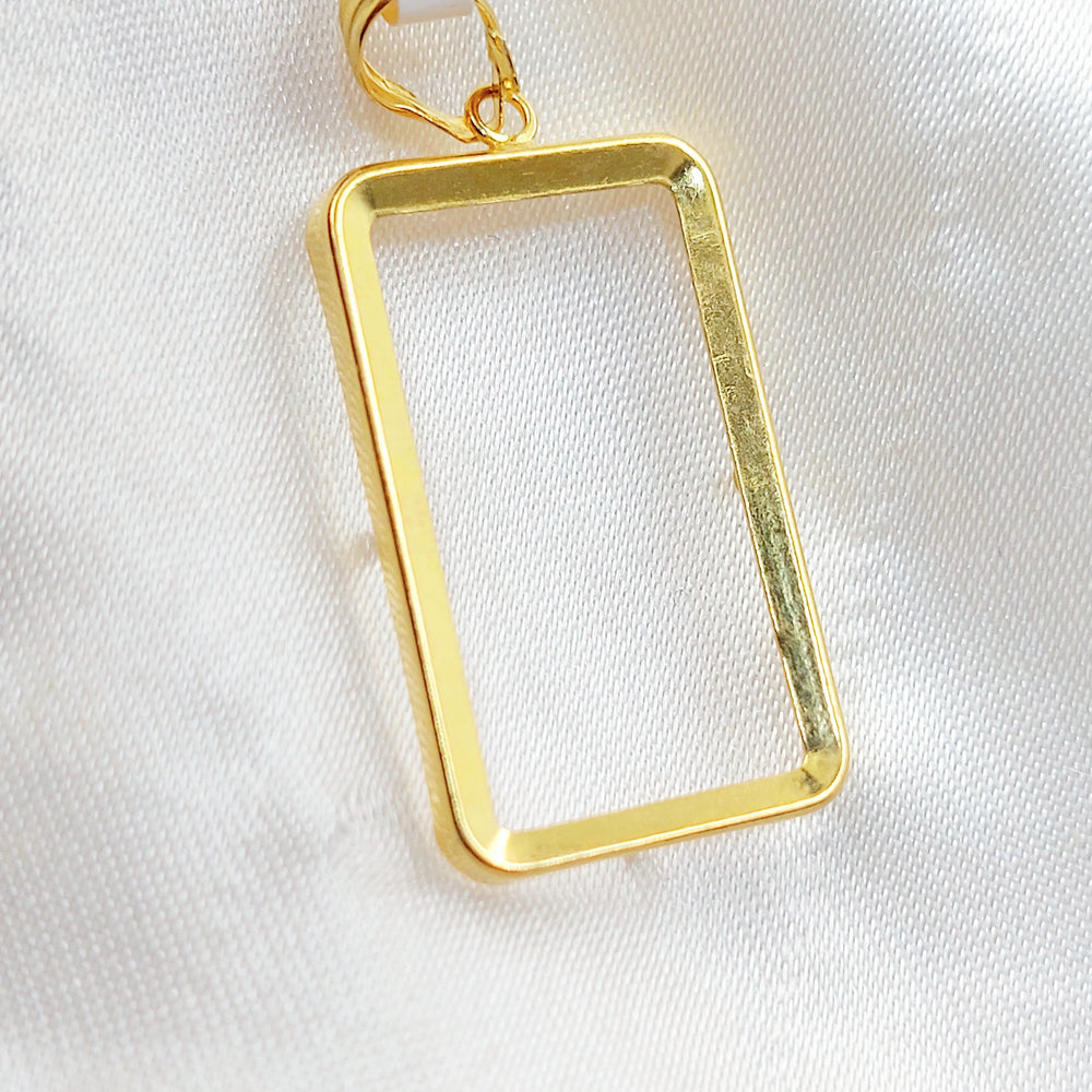 Ounce Frame Pendant Made of 21K Gold by Saeed Jewelry 